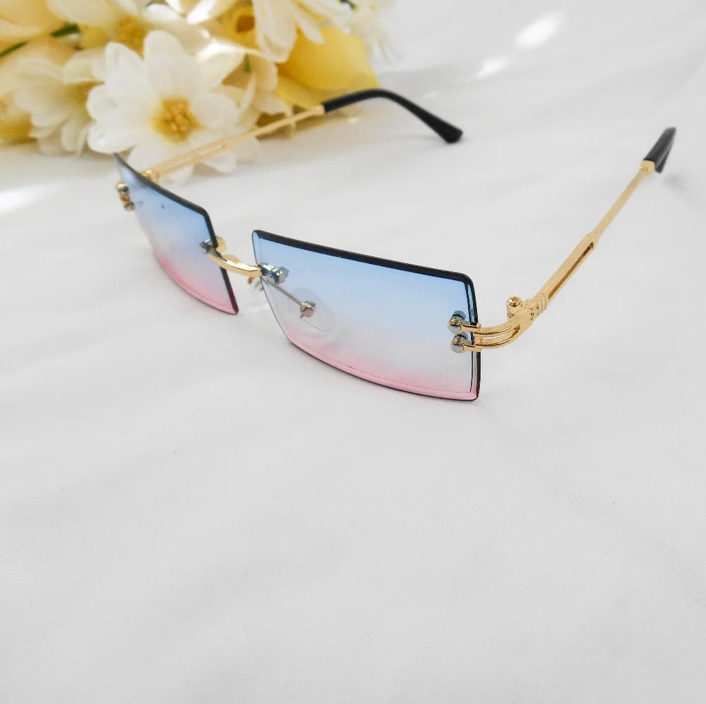 Gradient Rimless Sunglasses - Picture 5 of 8